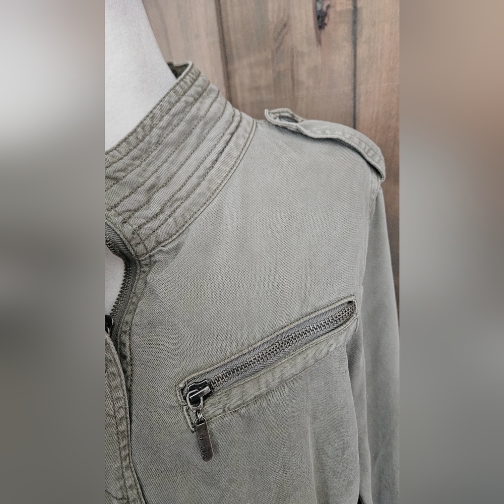 Max Jeans 100% Tencel Utility Jacket Light Olive Green Medium - Picture 10 of 15